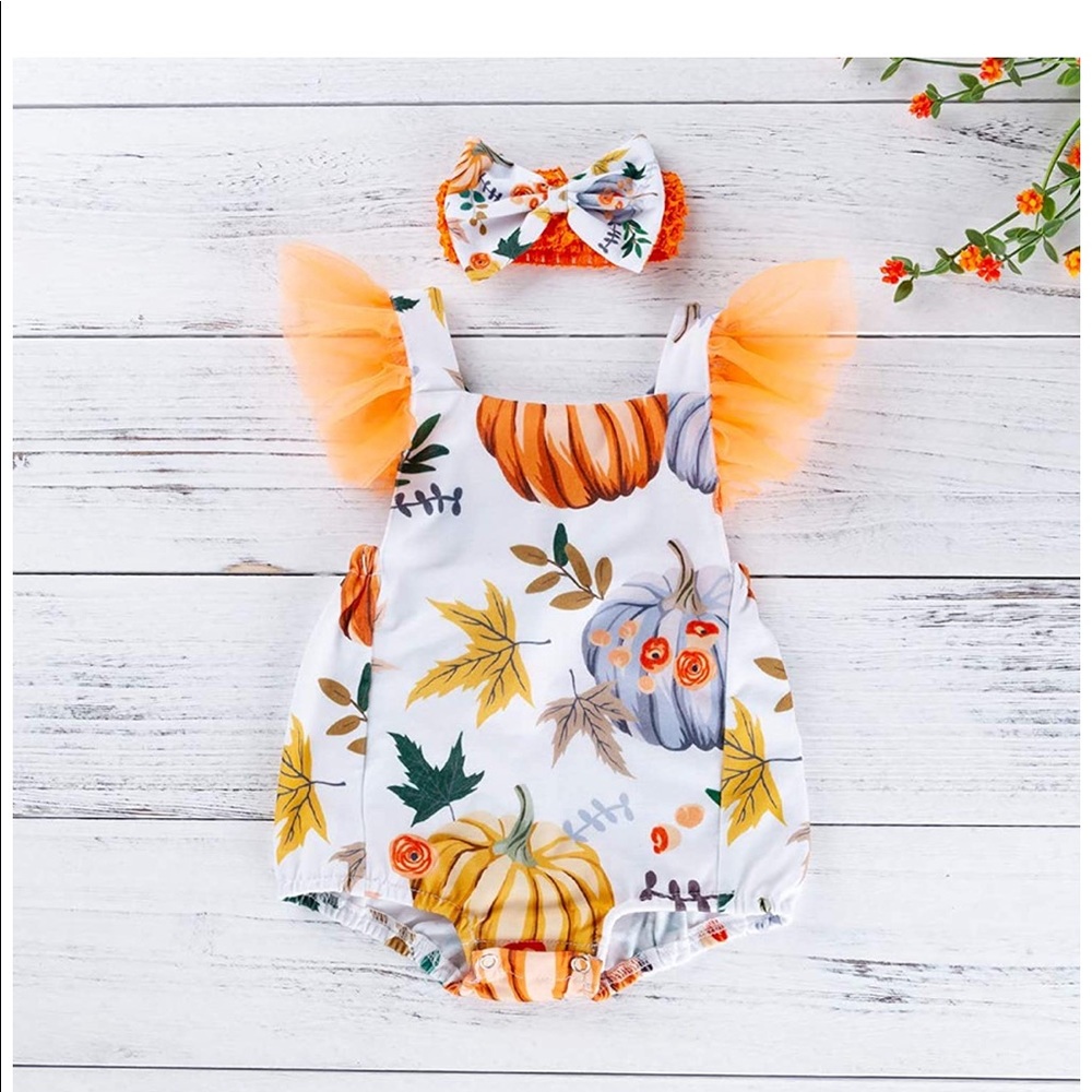Pumpkin Fall Romper Onesie
